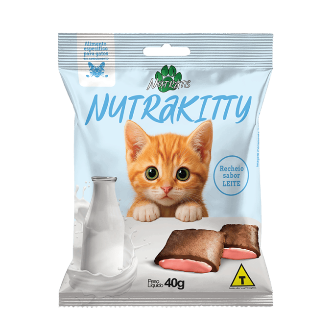 NutraKitty - Nugget para Gatos Filhotes Sabor Leite 40g