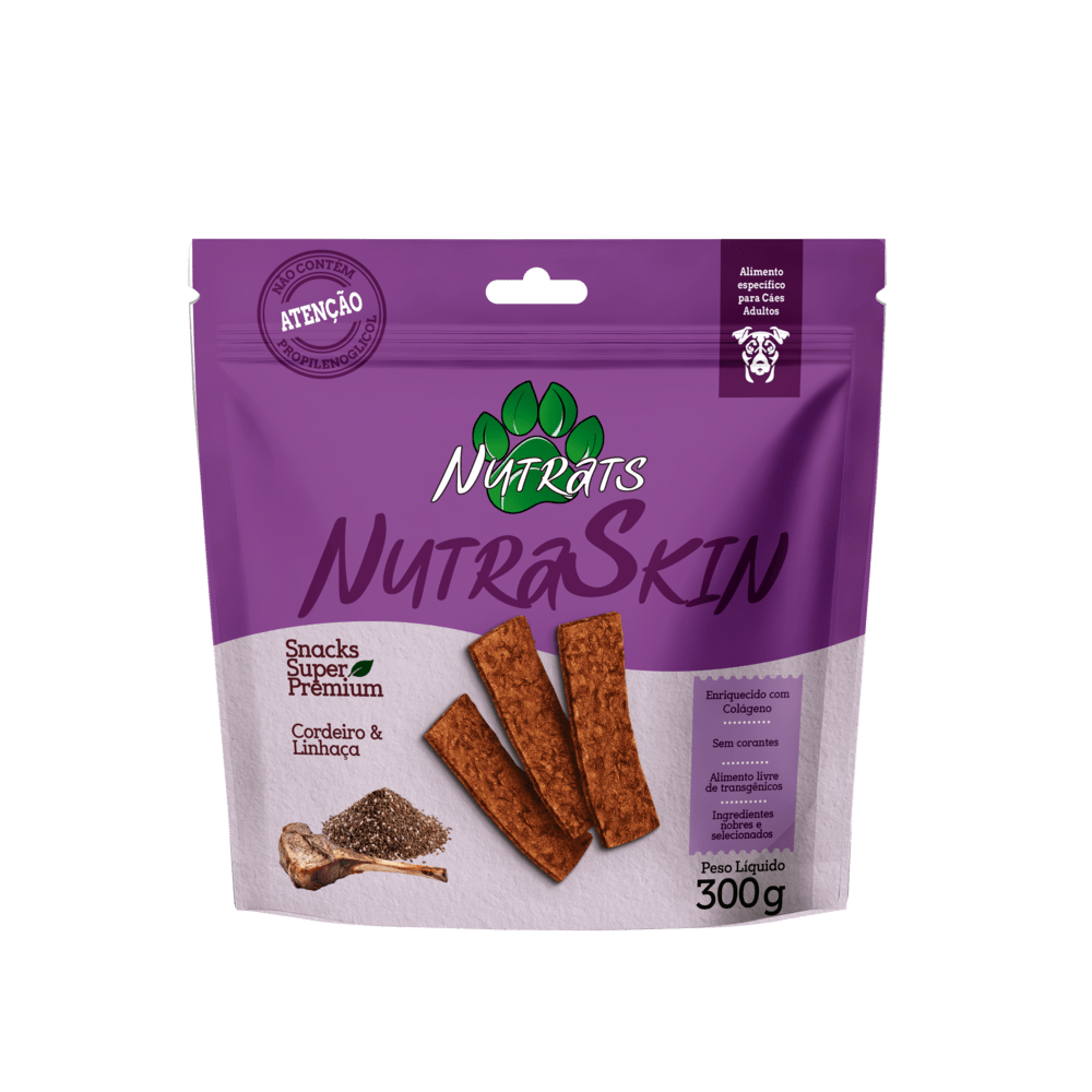 Petisco Nutraskin com ômega-3, biotina e zinco para a pele do cão
